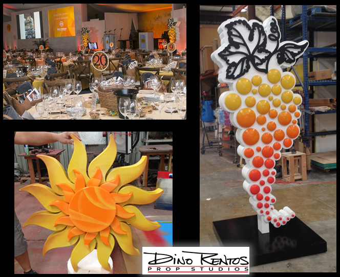 Custom Scenic Foam Grapevine and Foam Sun for Tradeshow Displays