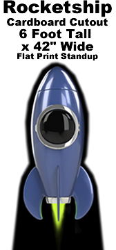 Retro Rocketship Cardboard Cutout Standup Prop