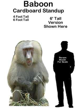 Baboon Cardboard Cutout Standup Prop