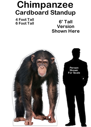 Chimp Cardboard Cutout Standup Prop