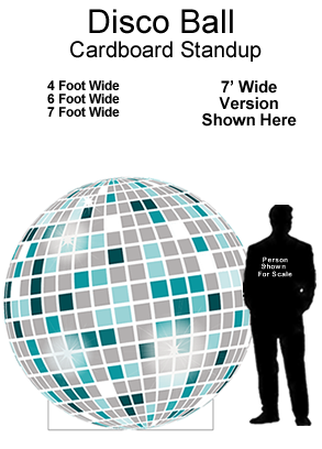 Disco Ball Cardboard Cutout Standup Prop  