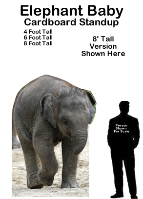 Elephant Baby Cardboard Cutout Standup Prop