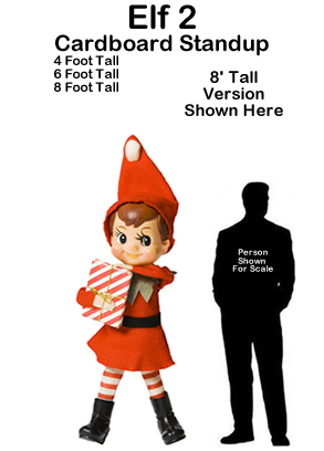  Christmas Elf 2 Cardboard Cutout Standup Prop