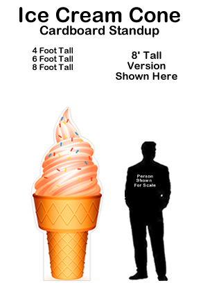 Ice Cream Cone Cardboard Cutout Standup Prop