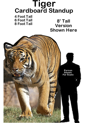 Tiger Cardboard Cutout Standup Display Prop